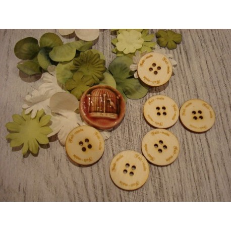 6 boutons diam 2 1933 embellissement en bois pour vos créations