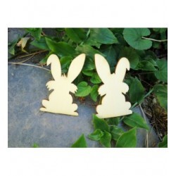 2 petit lapin 1191 embellissement en bois pour vos créations