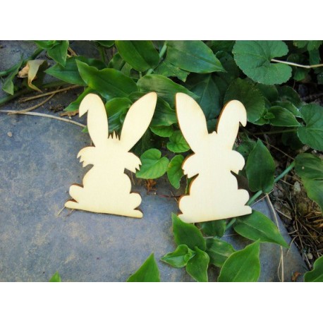 2 petit lapin 1191 embellissement en bois pour vos créations