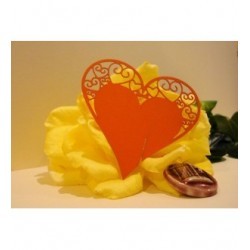 Coeur orange marque place par 10 1746