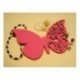 Papillon a message par 10 -1365a- papier rose fushia