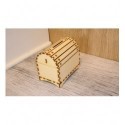 Coffre tirelire 01376 en bois clair.