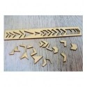 Lot pointe de fleche 1314 embellissement en bois pour vos créations