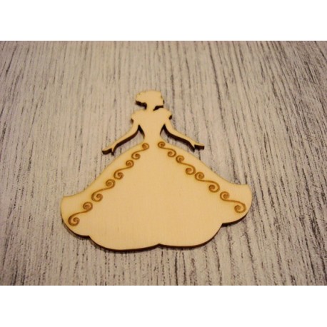 Princesse gravé 1228 embellissement en bois pour vos créations