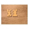 2 petit lapin 1191 embellissement en bois pour vos créations