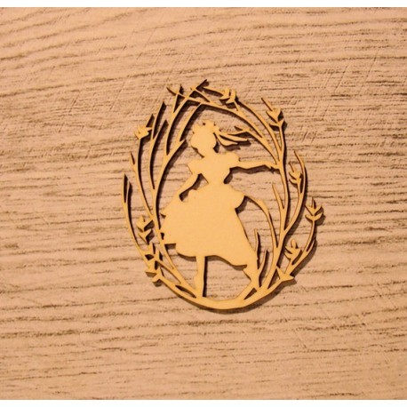 La fillette au brindilles 1188 embellissement en bois pour vos créations