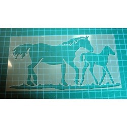 Pochoir chevaux 0122 pour vos pages, vos cartes, vos murs