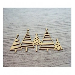 Lot Sapin de Noël 1046 une découpe en bois pour vos cartes
