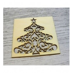 Carré Sapin de Noël 1039 une découpe en bois pour vos cartes
