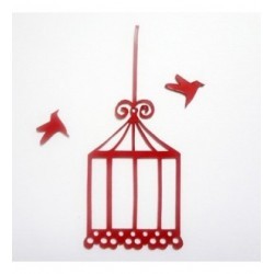 cage et ses oiseaux en plexi pour vos pages de scrapbooking